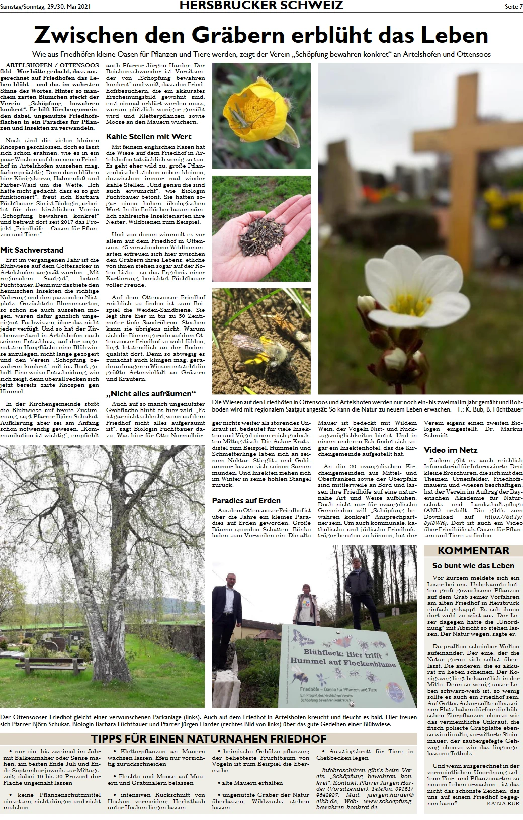 Bericht in der Hersbrucker Zeitung im Mai 2021