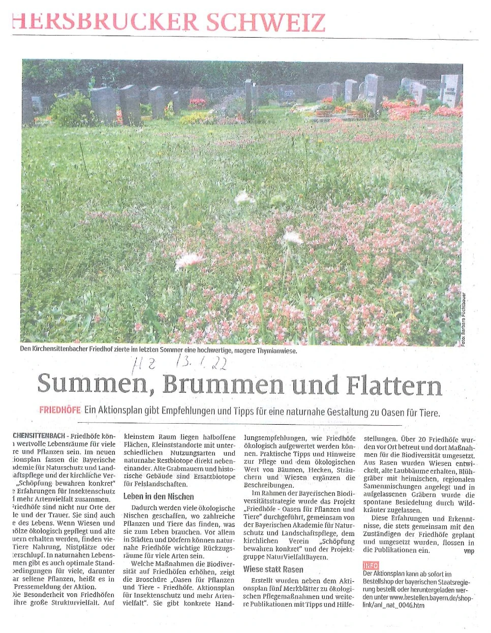 Artikel in der HErsbrucker Zeitung im Januar 2022