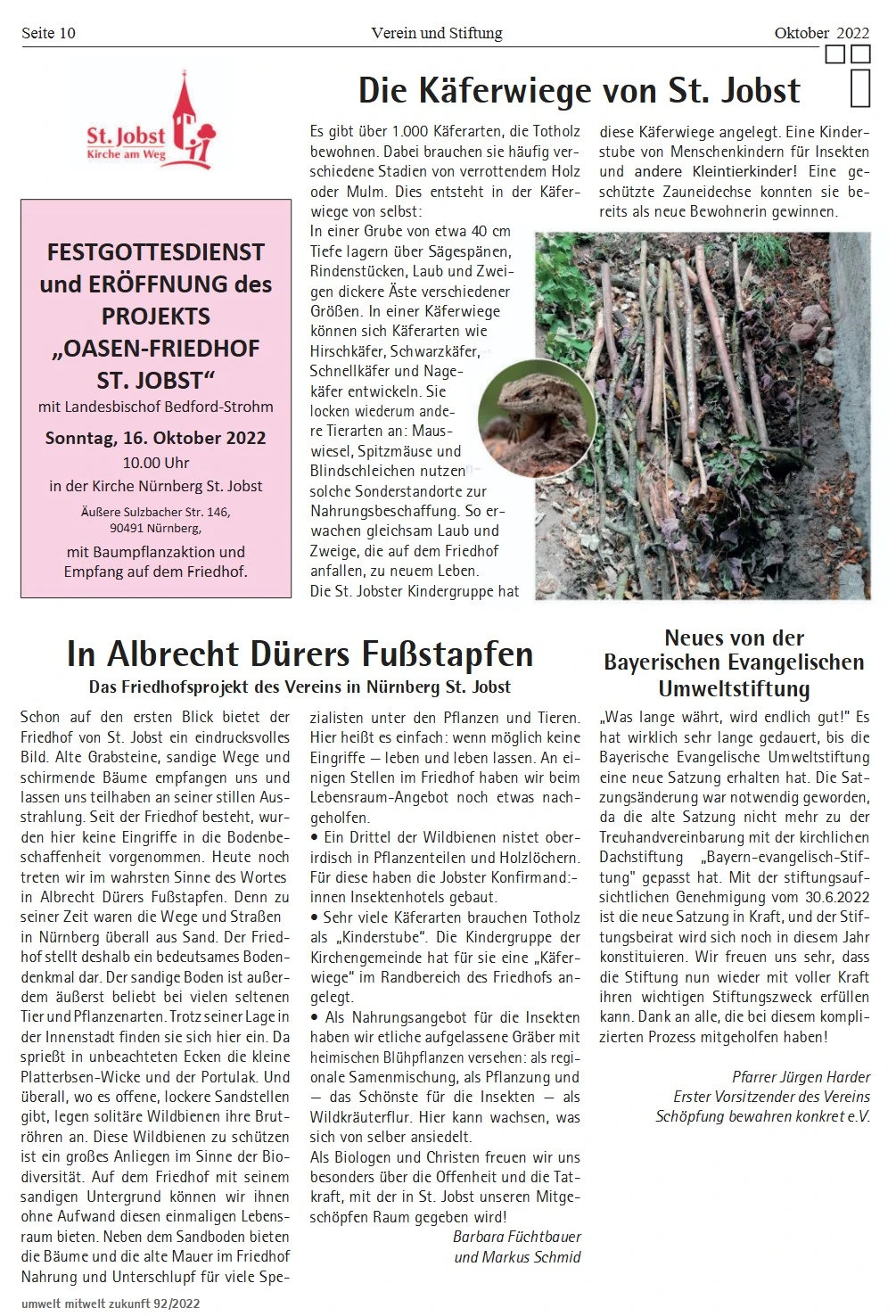 Seite aus dem Umweltmagazin Ausgabe 92 vom Oktober 2022